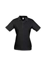 Ladies Ice Polo in black, size 16, featuring premium cotton, stylish collar, and a clean finish for versatile wear.