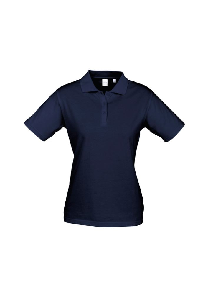 Navy Ladies Ice Polo in Size 18, crafted from 100% cotton with a sleek design, perfect for casual or professional wear.