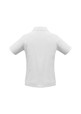Ladies Ice Polo in White, Size 20, featuring a stylish collar, breathable cotton, and durable stitching for comfort and elegance.