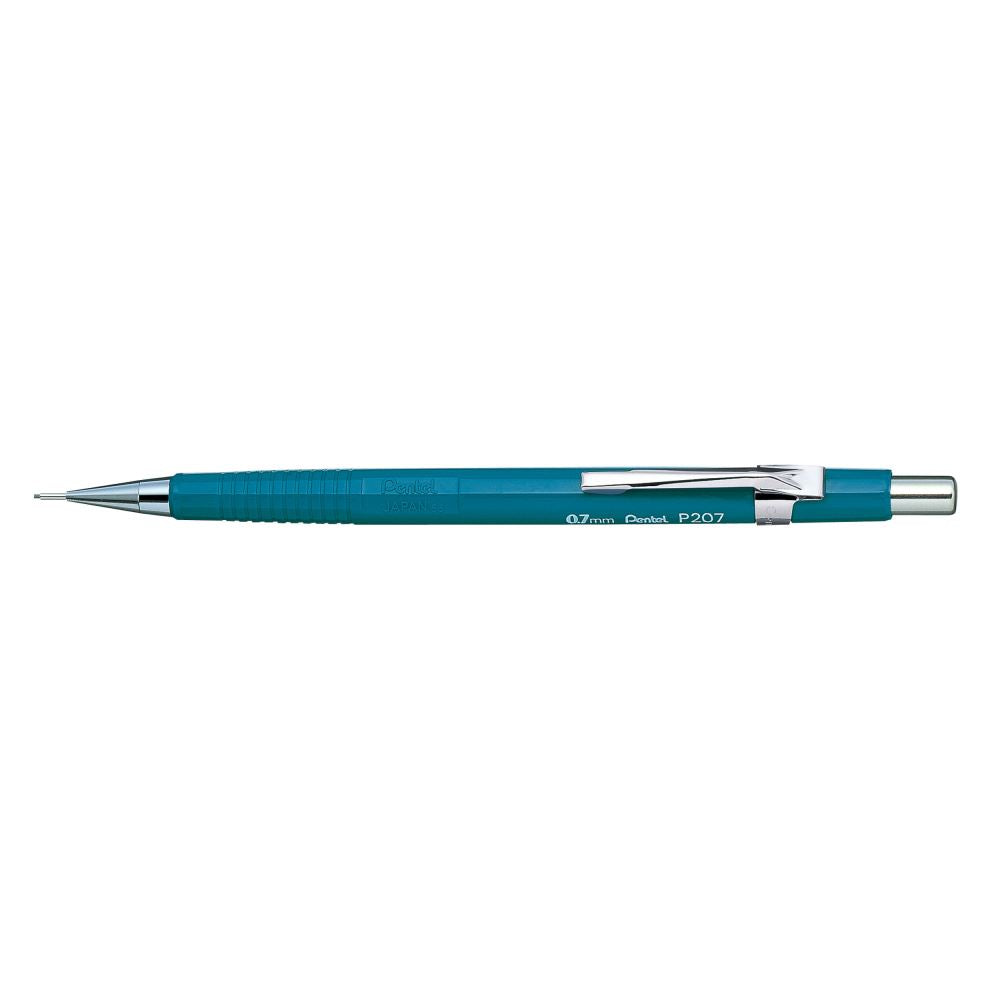 Precision drafting pencil with a blue barrel, 0.7mm lead, eraser, fixed sleeve, and metal clip for artists and students.