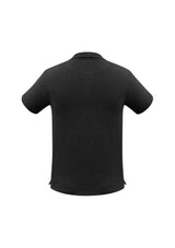 Men's Neon Polo in black, size L, featuring a knitted collar, pocket, and UPF protection, perfect for style and comfort.
