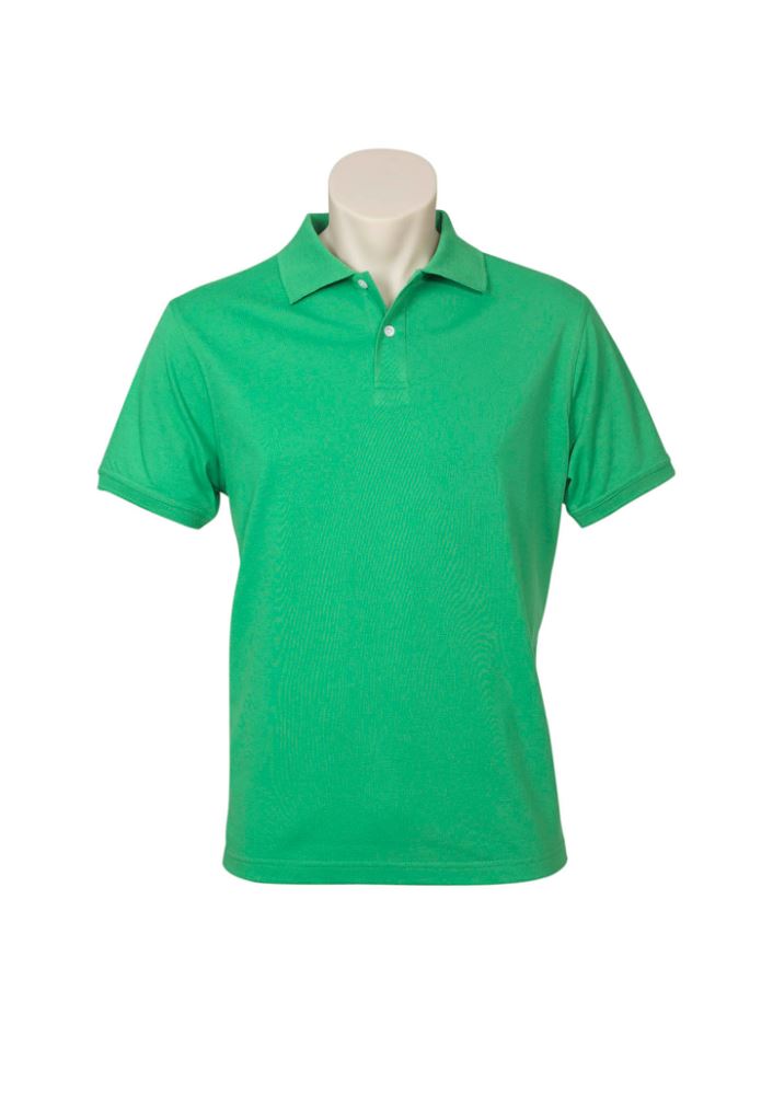 Vibrant green Mens Neon Polo, size 3XL, featuring UPF protection, loose pocket, and elegant button placket for casual style.