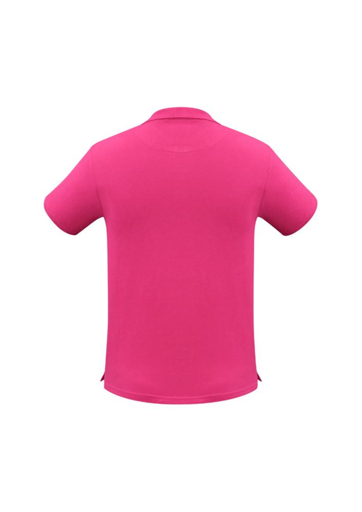 Mens Neon Polo in vibrant magenta, featuring a knitted collar, button placket, and excellent UPF protection for outdoor wear.