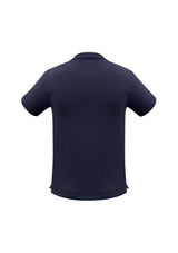 Mens Neon Polo in navy with button placket, knitted collar, UPF protection, and practical pocket, ideal for style and comfort.