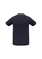 Men's Cambridge Polo in navy/white/white, size M, featuring breathable fabric, stylish collar, and a functional pocket.