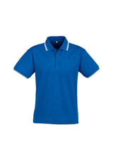 Men's Cambridge Polo in Royal/White with striped collar, lightweight fabric, and UPF protection, available in XL size.