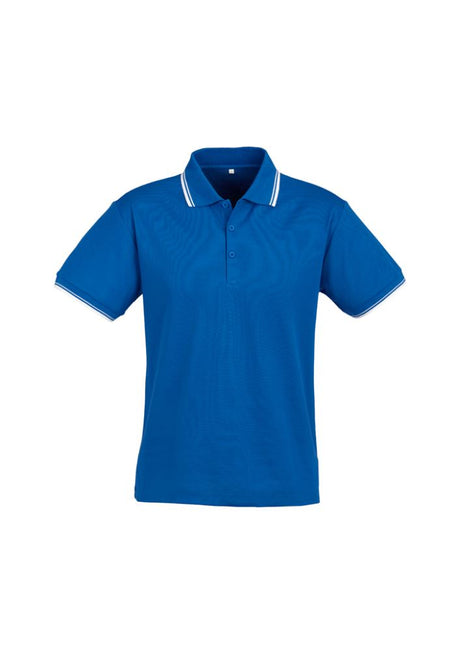 Men's Cambridge Polo in Royal/White with striped collar, lightweight fabric, and UPF protection, available in XL size.