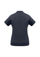 Ladies United Short Sleeve Polo in Navy/Magenta, size 18, featuring breathable fabric and stylish design with mesh inserts.