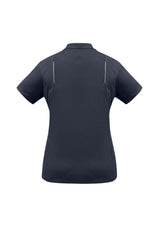 Ladies United Short Sleeve Polo in navy and white, size 12, featuring breathable fabric and stylish design for comfort and elegance.