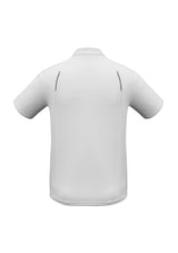 Men's United Short Sleeve Polo in white and black, 3XL, featuring breathable fabric, contrast panels, and a polished collar.