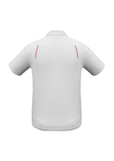 Men's United Short Sleeve Polo in White/Red, 3XL, featuring breathable fabric, contrast panels, and a convenient pocket.