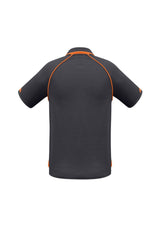 Men's Fusion Polo in Grey/Fluro Orange, XL, features breathable fabric, Hi-Viz trims, and a loose pocket for style and practicality.