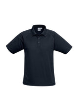 Navy Kids Sprint Polo in Size 6, made from breathable polyester with BIZ COOL™ technology, ideal for active play and sun protection.