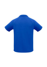 Kids Sprint Polo in vibrant Royal blue, size 12, made of breathable polyester for comfort and active play.