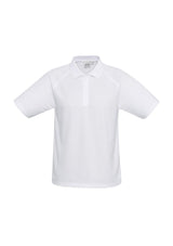 Men's Sprint Polo in white, size S, made from breathable polyester with a classic collar and convenient pocket.