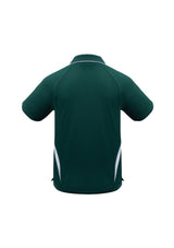 Kids Flash Polo in Forest/White, Size 16, featuring breathable fabric, stylish collar, and side splits for mobility.