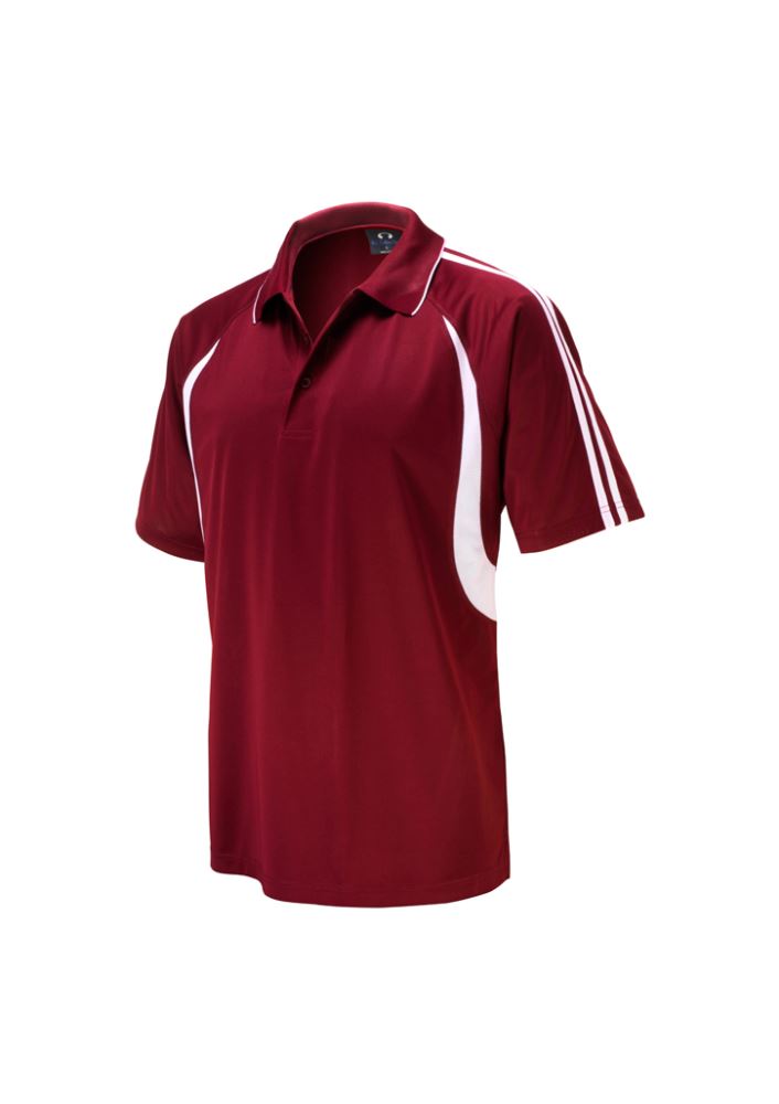 Men's Flash Polo in Maroon/White, Size 3XL; features breathable fabric, stylish collar, and functional design for comfort and style.