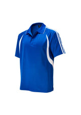 Men's Flash Polo in Royal/White, Size 5XL, featuring breathable fabric, contrast detailing, and a functional pocket.
