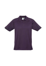 Men's Blade Polo in Grape/Black, 5XL, featuring soft BIZ COOL™ fabric, raglan sleeves, contrast details, and a pocket for essentials.