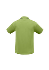 Men's 3XL Elite Polo in pistachio and navy, showcasing textured fabric, contrast trims, and breathable design for comfort.