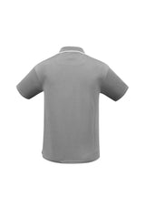 Men's Elite Polo in Silver Grey/White, size M, featuring breathable fabric, contrast trim, side splits, and a functional pocket.