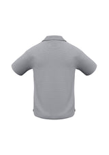 Men's Silver Grey Micro Waffle Polo in 3XL featuring breathable fabric, concealed placket, and a practical pocket.