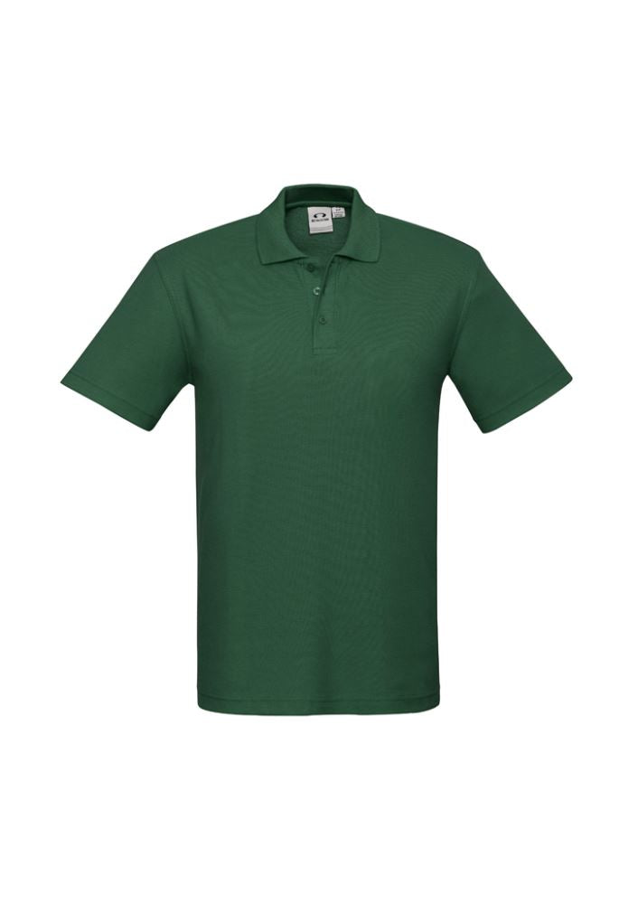 Kids Crew Polo in Forest green, size 6, featuring a sleek collar, durable fabric, and UPF protection for outdoor play.