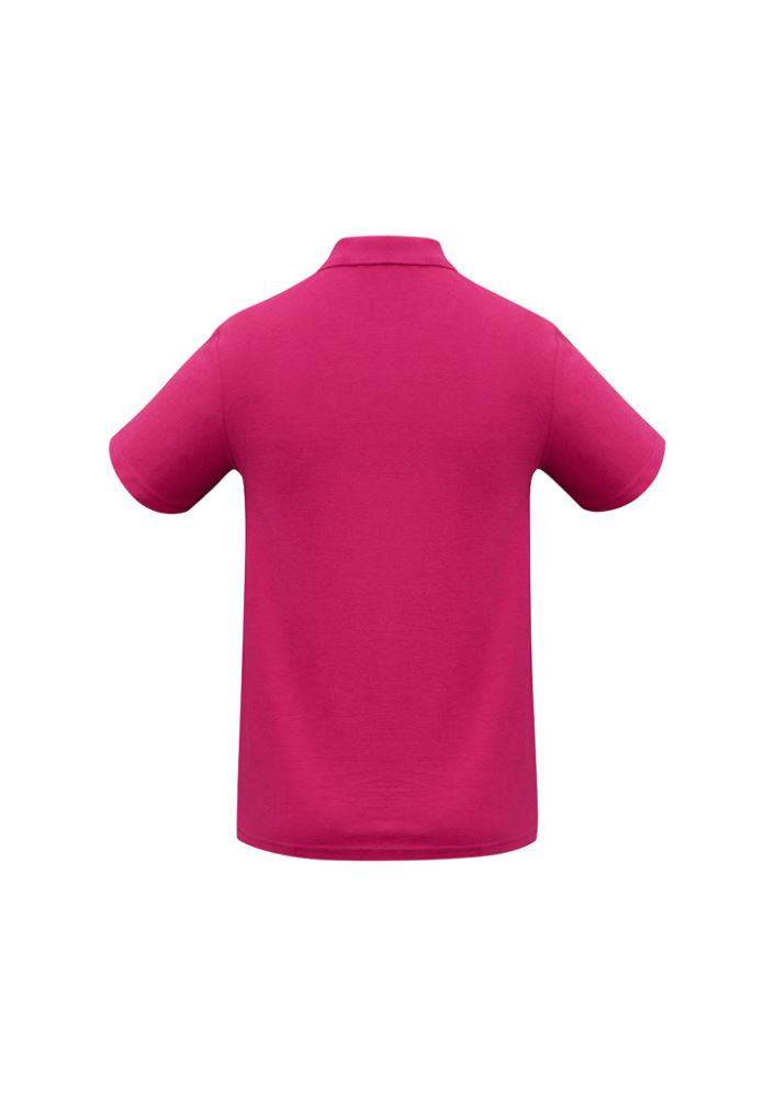 Fuchsia Kids Crew Polo in size 4, made from durable fabric with UPF protection, featuring a stylish collar and 3-button placket.