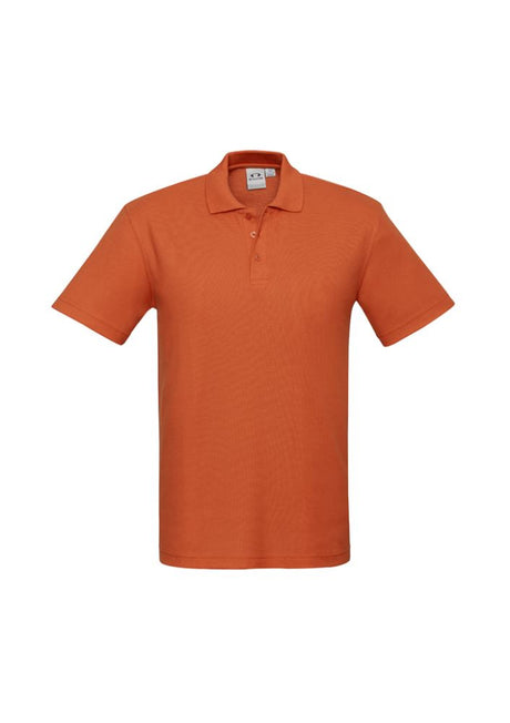 Vibrant orange Kids Crew Polo for size 10, crafted from durable polyester and cotton, ideal for active children's wear.