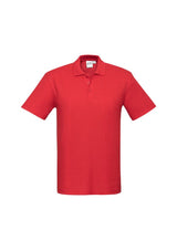 Kids Crew Polo in vibrant red, size 14, features a sleek collar, 3-button placket, and durable fabric for active wear.