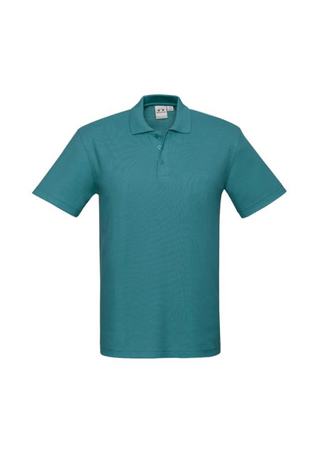 Teal kids crew polo from Biz Collection in size 6, featuring comfortable fabric, stylish collar, and UV protection.