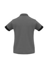 Ladies Talon Polo in Ash/Black, size 16, featuring breathable mesh, stylish collar, and excellent UPF protection for outdoor wear.