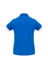 Ladies Talon Polo in Royal/White, size 18, featuring breathable fabric, stylish design, and excellent sun protection.