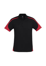 Men's Talon Polo in Black/Red, size M with breathable fabric, moisture-wicking features, and stylish design for active lifestyles.