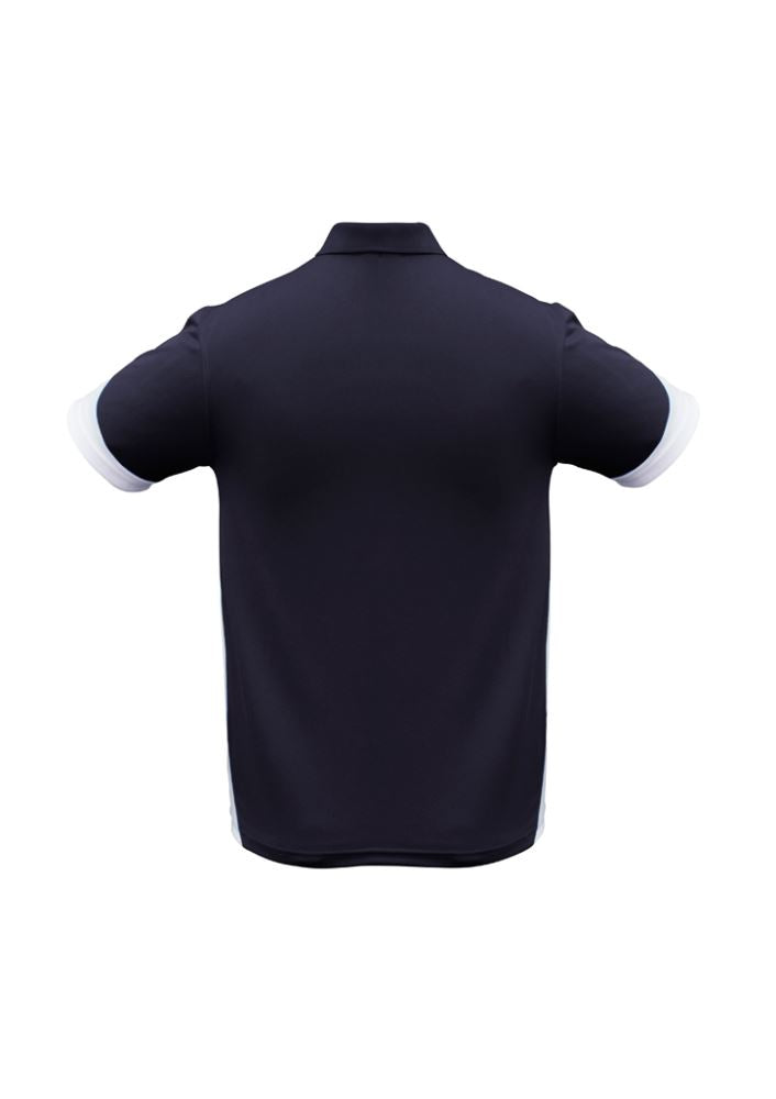 Men's Talon Polo in navy/white, size S: breathable polyester, stylish design, UPF protection, and functional pocket.