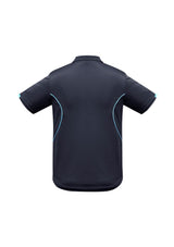 Kids Razor Polo in Navy/Sky, Size 16, featuring breathable mesh panels and stylish contrast details for active comfort.
