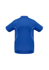 Kids Razor Polo in Royal/White, size 10, featuring breathable mesh panels and stylish design for active wear.