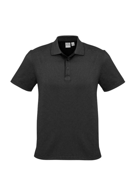 Men's Shadow Polo in Graphite Black, 5XL, featuring a soft feel, cross-dyed stripes, and UPF protection for outdoor comfort.