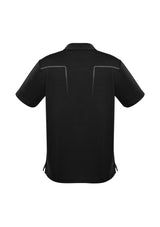 Men's Black/Silver Cyber Polo, size L from Biz Collection, featuring lightweight UPF protection and antibacterial fabric.