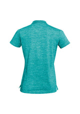Turquoise Blue Ladies Coast Polo shirt, Size 20, featuring breathable cotton knit and stylish pleating for casual and business wear.