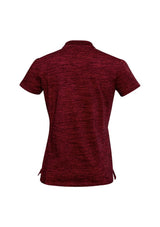 Ladies Coast Polo in Vintage Red, Size 18, showcasing feminine pleating and breathable cotton for stylish summer comfort.