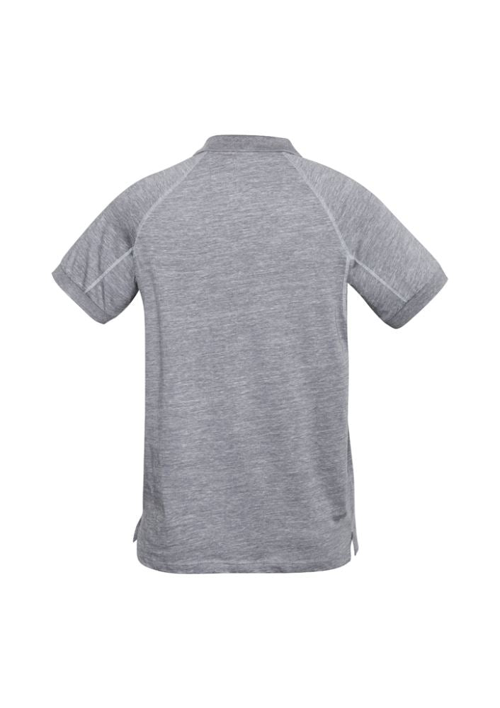 Silver grey Men's Coast Polo in 3XL by Biz Collection, featuring raglan sleeves and breathable cotton for comfort.