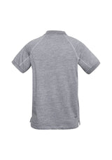Silver grey Men's Coast Polo in 3XL by Biz Collection, featuring raglan sleeves and breathable cotton for comfort.
