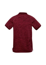 Men's Coast Polo in Vintage Red, Size S, featuring raglan sleeves, breathable cotton fabric, and stylish knitted collar.
