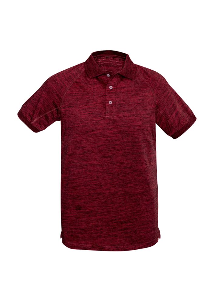 Men's Coast Polo in Vintage Red, Size S, featuring a raglan sleeve, breathable fabric, and stylish collar for outdoor comfort.
