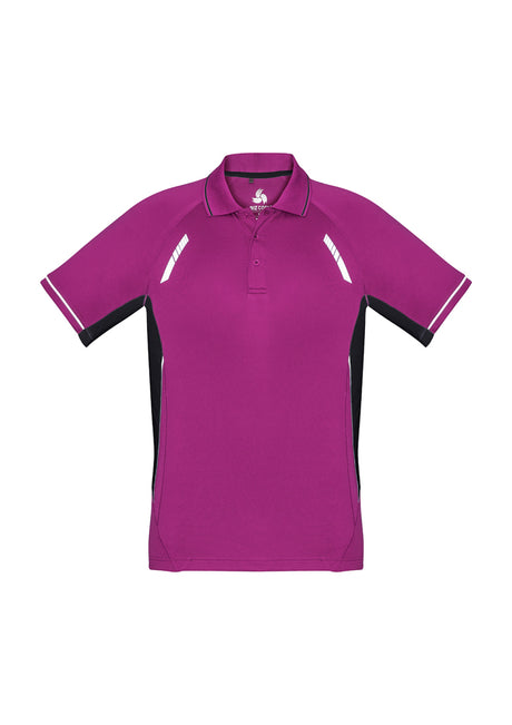 Kids Renegade Polo in Magenta, Black, and Silver, featuring reflective trims and mesh panels for comfort and visibility. Size 6.