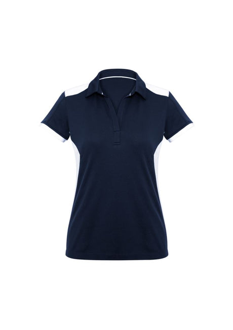 Ladies Rival Polo in Navy/White, Size 8; stylish, breathable, and UV-protective with a modern design for versatile wear.