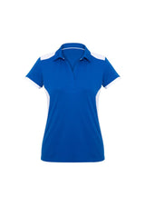 Ladies Rival Polo in Royal/White, size 22, featuring UPF protection, bold design, and Y-line placket for stylish comfort.