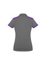 Ladies Rival Polo in Silver/Purple, Size 20, featuring stylish design, UPF protection, and flattering feminine fit.