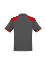 Men's Rival Polo in Grey/Red, size XL, featuring contrast panels, UPF protection, and a loose pocket for essentials.